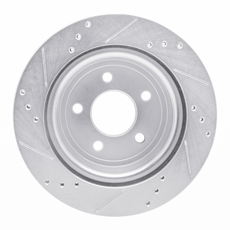 Chevrolet Cobalt Brake Rotor (1) - Rear Right - R1 Concepts - Drilled & Slotted - Silver - `08-`10